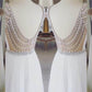 A-Line/Princess Bateau Sleeveless Floor-Length Beading Tulle Dresses DEP0002310