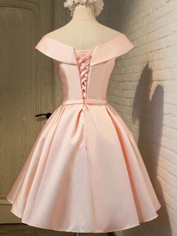A-Line/Princess V-neck Sleeveless Sash/Ribbon/Belt Satin Short/Mini Dresses DEP0008080
