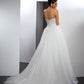 A-Line/Princess Sweetheart Applique Sleeveless Long Net Wedding Dresses DEP0006394