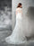 Sheath/Column Sheer Neck Lace Long Sleeves Long Net Wedding Dresses DEP0006518