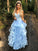 A-Line/Princess Spaghetti Straps Sleeveless Applique Organza Floor-Length Dresses DEP0001533