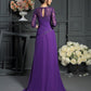 A-Line/Princess Sweetheart Applique 1/2 Sleeves Long Chiffon Mother of the Bride Dresses DEP0007133