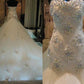 Trumpet/Mermaid Sleeveless Sweetheart Chapel Train Beading Tulle Wedding Dresses DEP0006081