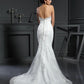 Sheath/Column Sweetheart Beading Sleeveless Long Net Wedding Dresses DEP0006493