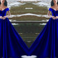 A-Line/Princess Sleeveless Off-the-Shoulder Floor-Length Ruffles Satin Dresses DEP0002058