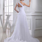 A-Line/Princess Beading One-shoulder Sleeveless Chiffon Applique Wedding Dresses DEP0006695