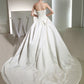 Ball Gown Beading Long Strapless Sleeveless Satin Wedding Dresses DEP0006927
