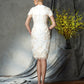 Sheath/Column Jewel Lace Short Sleeves Short Lace Mother of the Bride Dresses DEP0007393