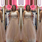 A-Line/Princess Scoop Sleeveless Beading Floor-Length Tulle Plus Size Dresses DEP0003554