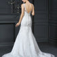 Sheath/Column Bateau Lace Sleeveless Long Satin Wedding Dresses DEP0006256