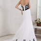 A-Line/Princess Sweetheart Sleeveless Embroidery Sash Long Net Satin Wedding Dresses DEP0006396