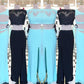 Sheath/Column Sleeveless Scoop Floor-Length Applique Satin Two Piece Dresses DEP0002478