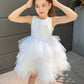 A-Line/Princess Tulle Lace Scoop Sleeveless Short/Mini Flower Girl Dresses DEP0007487