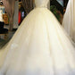 Ball Gown Sleeveless Off-the-Shoulder Sweep/Brush Train Sash/Ribbon/Belt Beading Applique Lace Wedding Dresses DEP0006535