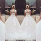 Ball Gown Sleeveless Bateau Lace Tulle Court Train Wedding Dresses DEP0006029