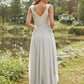A-Line/Princess Chiffon Ruffles V-neck Sleeveless Floor-Length Bridesmaid Dresses DEP0004971