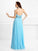 A-Line/Princess Halter Rhinestone Sleeveless Long Chiffon Dresses DEP0004209