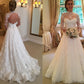 Ball Gown High Neck Long Sleeves Lace Court Train Wedding Dresses DEP0006129
