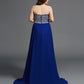 A-Line/Princess Sweetheart Rhinestone Sleeveless Long Chiffon Plus Size Dresses DEP0003685