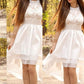 A-Line/Princess Chiffon Ruched Halter Asymmetrical Sleeveless Wedding Dresses DEP0006766