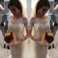 Trumpet/Mermaid Bateau Long Sleeves Sweep/Brush Train Applique Lace Wedding Dresses DEP0006679