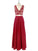A-Line/Princess Sleeveless V-neck Chiffon Lace Floor-Length Two Piece Dresses DEP0002396