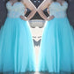 A-Line/Princess Sweetheart Sleeveless Beading Floor-Length Tulle Plus Size Dresses DEP0003453