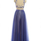 A-Line/Princess Sleeveless High Neck Chiffon Beading Floor-Length Two Piece Dresses DEP0002838