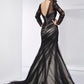 Trumpet/Mermaid Jewel Long Sleeves Applique Long Net Dresses DEP0002284