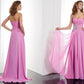 A-Line/Princess Sweetheart Sleeveless Ruched Long Chiffon Dresses DEP0004016
