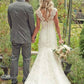 Trumpet/Mermaid Sleeveless Sweep/Brush Train V-neck Lace Wedding Dresses DEP0006118