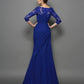 Trumpet/Mermaid Sweetheart Ruched 3/4 Sleeves Long Chiffon Mother of the Bride Dresses DEP0007143