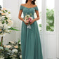 A-Line/Princess Chiffon Ruched Off-the-Shoulder Sleeveless Floor-Length Bridesmaid Dresses DEP0004920