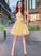 A-Line/Princess Tulle Spaghetti Straps Applique Sleeveless Short/Mini Homecoming Dresses DEP0004161