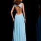 A-Line/Princess Straps Sleeveless Applique Beading Long Chiffon Dresses DEP0003037