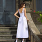 A-Line/Princess Bateau Applique Sleeveless Long Satin Wedding Dresses DEP0006714