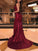 Trumpet/Mermaid Sleeveless V-neck Sweep/Brush Train Ruffles Sequins Dresses DEP0001447