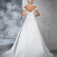 Ball Gown Off-the-Shoulder Ruched Sleeveless Long Taffeta Wedding Dresses DEP0006737