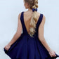 A-Line/Princess Sleeveless Straps Satin Layers Short/Mini Dresses DEP0008167