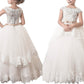 Ball Gown Sleeveless Scoop Lace Floor-Length Tulle Flower Girl Dresses DEP0007580
