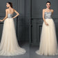 A-Line/Princess Sweetheart Beading Sleeveless Long Lace Dresses DEP0004205