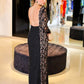 Sheath/Column Scoop Lace Long Sleeves Floor-Length Plus Size Dresses DEP0003625