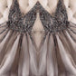 A-Line/Princess Sleeveless V-neck Tulle Sequin Short/Mini Dresses DEP0007988