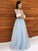 A-Line/Princess Tulle Applique V-neck Sleeveless Floor-Length Dresses DEP0004219