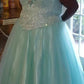 Ball Gown Sweetheart Sleeveless Beading Floor-Length Organza Plus Size Dresses DEP0003060