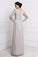 Sheath/Column V-neck Long Sleeves Lace Long Chiffon Dresses DEP0003908