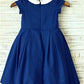 A-line/Princess Scoop Short Sleeves Tea-Length Chiffon Flower Girl Dresses DEP0007875