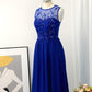 A-Line/Princess Chiffon Paillette Scoop Sleeveless Floor-Length Dresses DEP0004679