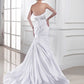 Trumpet/Mermaid Beading Sweetheart Sleeveless Elastic Woven Satin Wedding Dresses DEP0006725