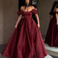 A-Line/Princess Sash/Ribbon/Belt Off-the-Shoulder Satin Floor-Length Sleeveless Dresses DEP0002902